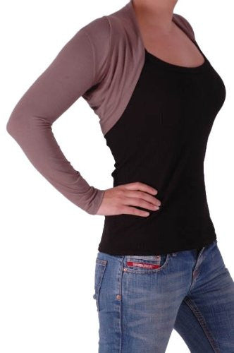 Delphi Fitted Bolero Plain Jersey Knit Shrug One Size