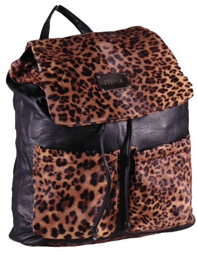 Prudence Womens Faux Leather Rucksack Ladies BackPack Brown