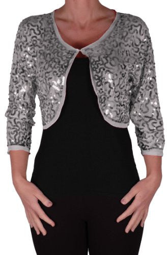 Silver sequin bolero jacket on sale