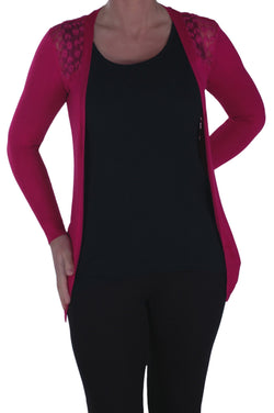 Floral Lace Back Long Sleeve Cardigan