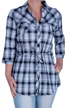 Checkered Plus Size Shirt