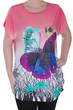 Butterfly Print Tunic Top