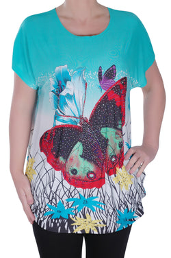 Butterfly Print Tunic Top