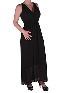 Cassie Chiffon Grecian Lace Back Long Dress