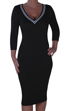 Silvana Plunge V Neck Bodycon