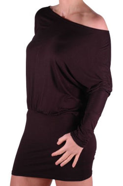 Steffi Off The Shoulder Boat Neck Batwing Dress