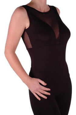 Sleeveless Mesh V Neck Leotard