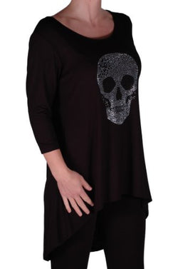Mina Dipped Fishtail Hem Longline Plus Size Tunic Top