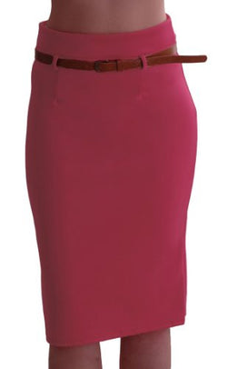 Work Belted Pencil Skirt