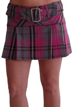 Bonnie Tartan Belted Mini Skirt
