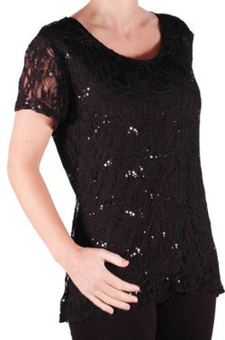 Marla Short Sleeve Lace Plus Size Tops