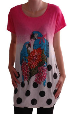 Parrot Long  Tunic Tops