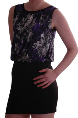 LAX Sleeveless Flower Print Mini Dress