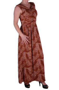 Verity V Neck Ruched Leopard Print Maxi Dress