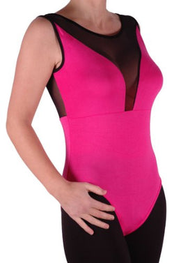 Sleeveless Mesh V Neck Leotard