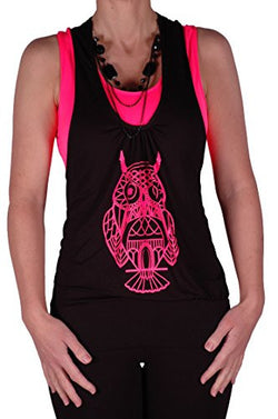 Owl Print Neon  Beaded Tops