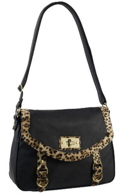 Annabelle Leopard Print Faux Leather Satchel Bag