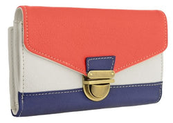 Ella Multicoloured Push Lock Faux Leather Purse