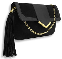 Lena Suedette Shoulder Bag with Tassled Charm