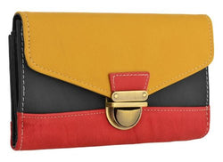 Ella Multicoloured Push Lock Faux Leather Purse