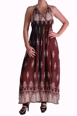 Raquel Patterned Halter Neck Maxi Dress