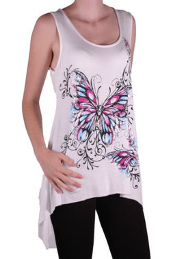 Kayla Butterfly Sleeveless Plus Size Vest
