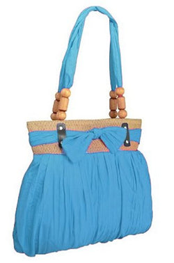 EyeCatchBags - Katy Ruched Plain Bow Shoulder Bag HandBag