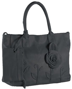 Rosette Womens Faux Leather ToteBag Womens Shoulder Bag with Purse