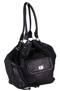 Faux Leather Drawstring HandBag