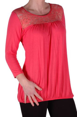 Abby Lace 3/4 Sleeve Plus Size Blouse