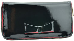 Sabine Zip Faux Leather Bow Purse