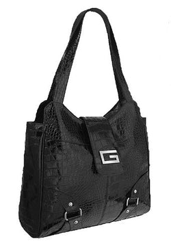 EyeCatch - Porsha Womens Patent Croc ShoulderBag HandBag