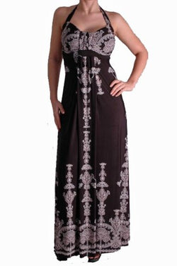 Slinky Maxi Halter Neck Printed Dress