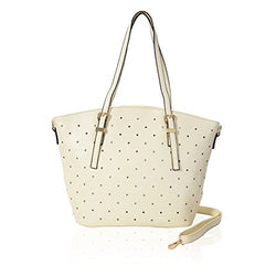 Faux Leather Studded Tote Bag