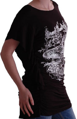 Tristan Butterfly Rose Graphic Tops