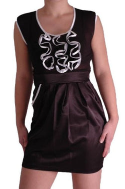 Satin Chiffon Ruffle Mini Dress