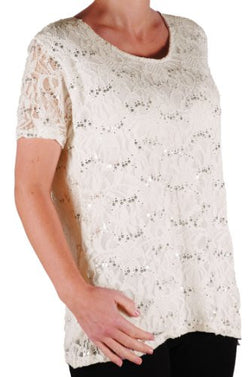 Marla Short Sleeve Lace Plus Size Tops