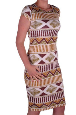 Short Sleeve Tribal Print Dress