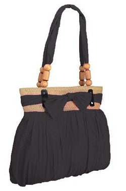 EyeCatchBags - Katy Ruched Plain Bow Shoulder Bag HandBag