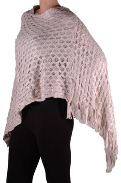 Regan Glitter Effect Fringe Knitted Poncho