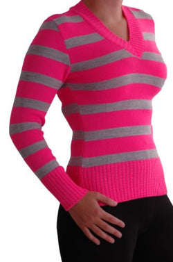 Alicia Multi Stripe V Neck Jumper