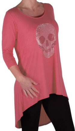 Mina Dipped Fishtail Hem Longline Plus Size Tunic Top