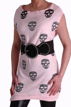 Baggy Skull Print Tops