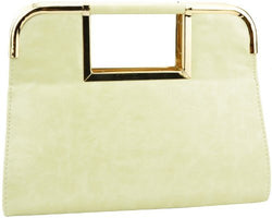 Liv Faux Leather Clutch Bag With Metal Trim