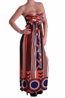 Ana Multicoloured Strapless Bandeau Maxi Dress