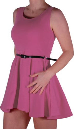 Belted Skater Sleeveless Dress