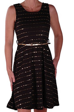 Sleeveless Glitter Embedded Dress