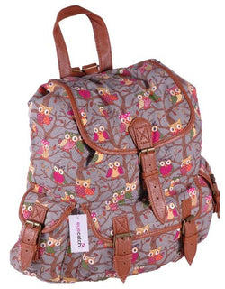 Canvas Owl Print BackPack