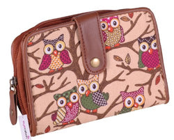 Canvas Owl Print Purse
