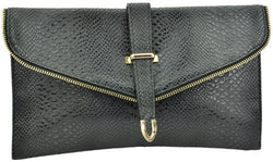 Faux Animal Skin Clutch Bag